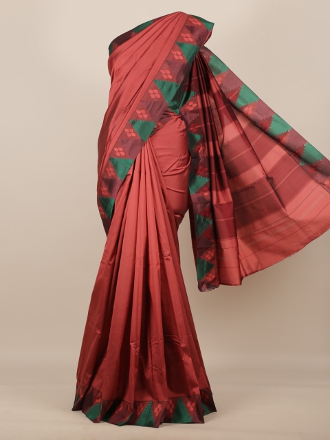 

Pothys Maroon Solid Art Silk Saree