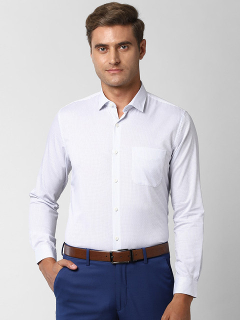 

Peter England Elite Men White Slim Fit Striped Formal Shirt