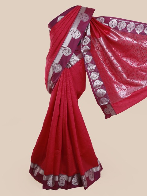 

Pothys Magenta Solid Art Silk Saree