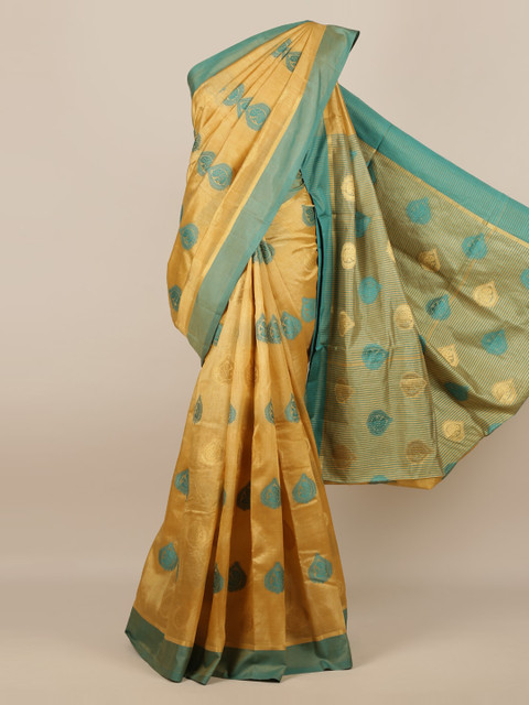 

Pothys Mustard Woven Design Jute Silk Saree
