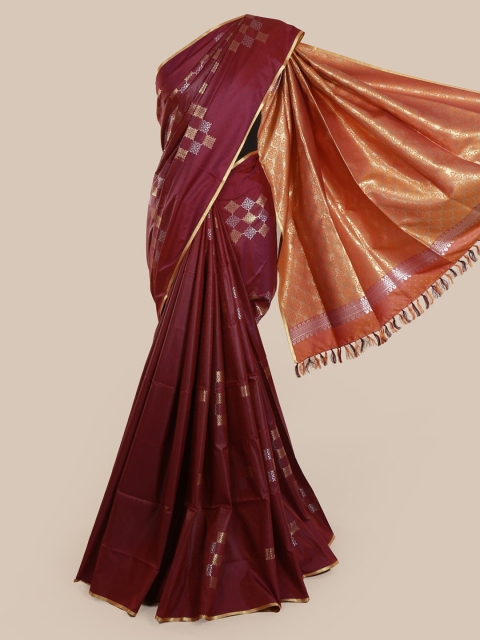

Pothys Maroon Woven Design Art Silk Saree