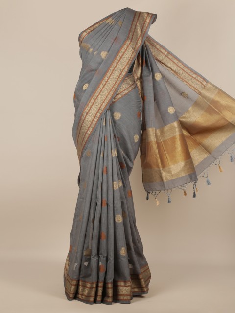 

Pothys Grey Woven Design Jute Silk Saree