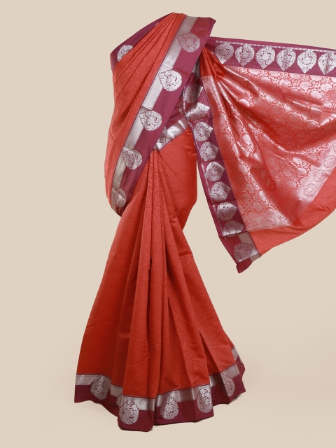 

Pothys Rust Red Printed Art Silk Saree