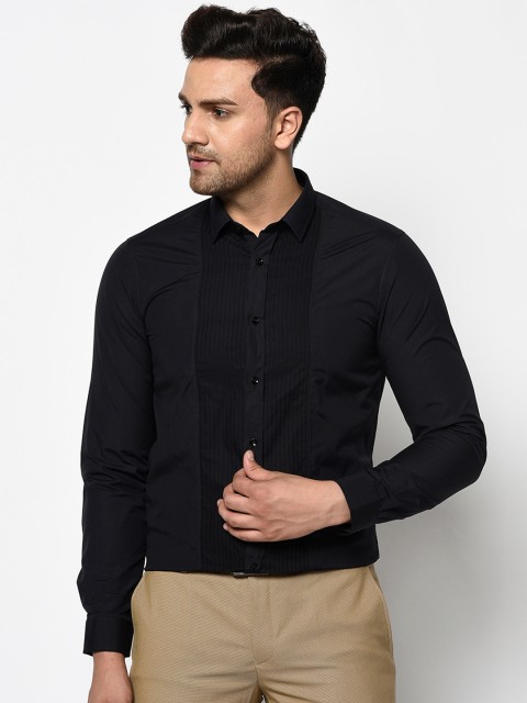 

Blackberrys Men Black Self Design Shirt