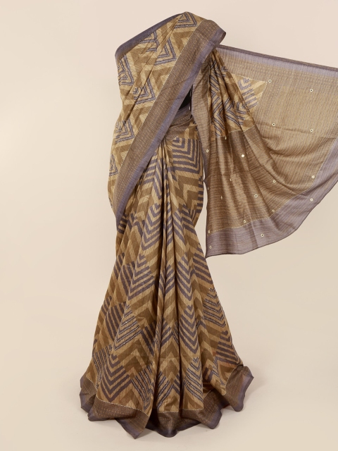 

Pothys Grey Printed Jute Cotton Saree