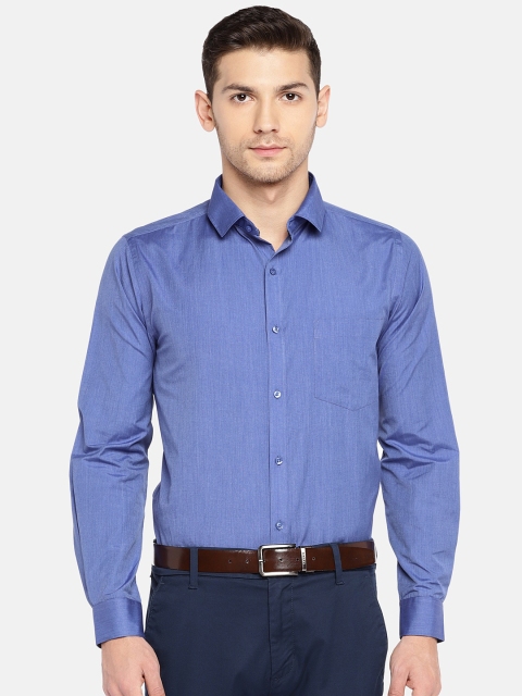 

Solemio Men Blue Regular Fit Solid Formal Shirt