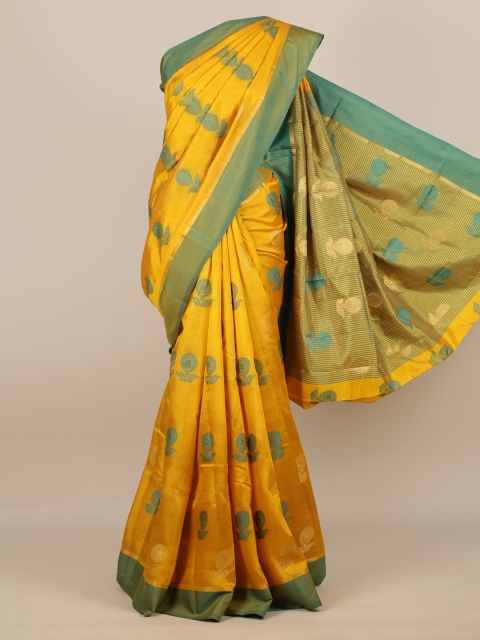 

Pothys Mustard Woven Design Jute Silk Saree