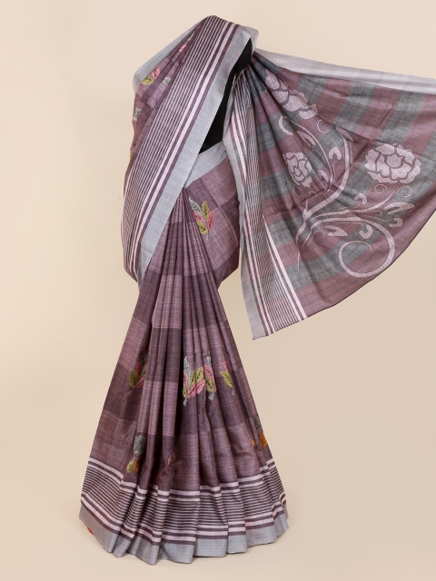 

Pothys Purple Printed Jute Cotton Saree