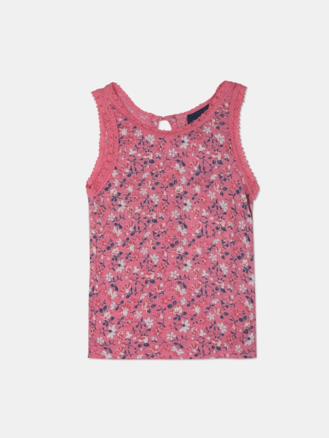 

GAP Pink & Blue Floral Printed Tank Top