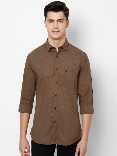 

Allen Solly Men Beige Slim Fit Solid Casual Shirt