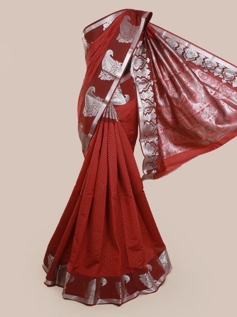 

Pothys Red Woven Design Art Silk Saree