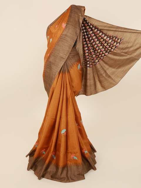 

Pothys Rust Printed Jute Cotton Saree