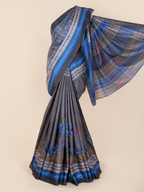 

Pothys Grey Printed Jute Cotton Saree