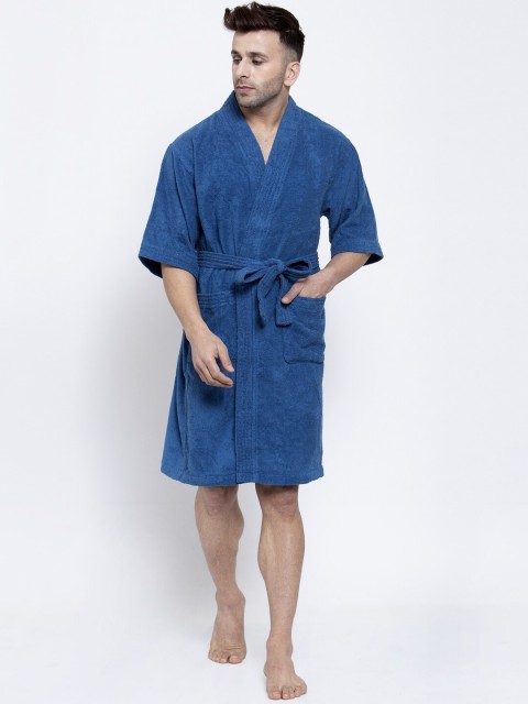 

Trident Unisex Blue Solid 300 GSM Bliss Bath Robe