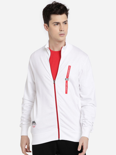 

MASH UNLIMITED Men White Solid Sweatshirt
