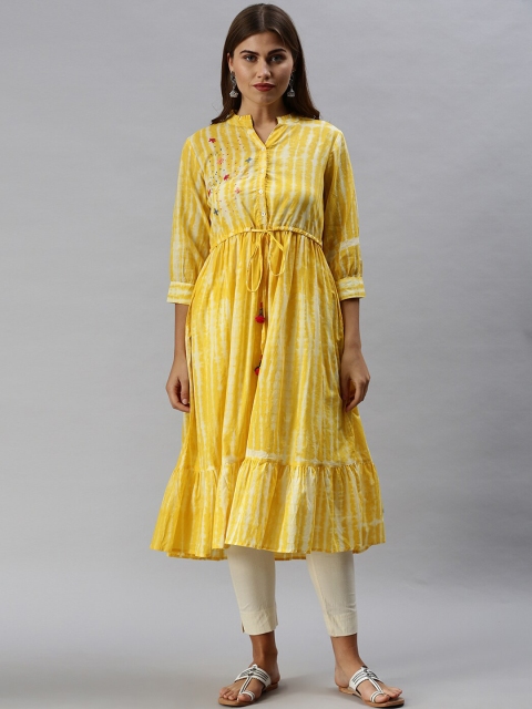 

Soch Women Yellow Printed Anarkali Kurta