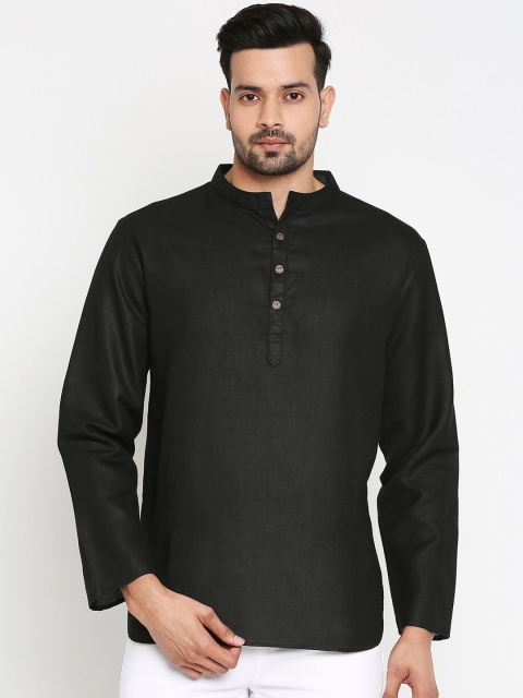 

Vivids India Men Black Solid Kurta