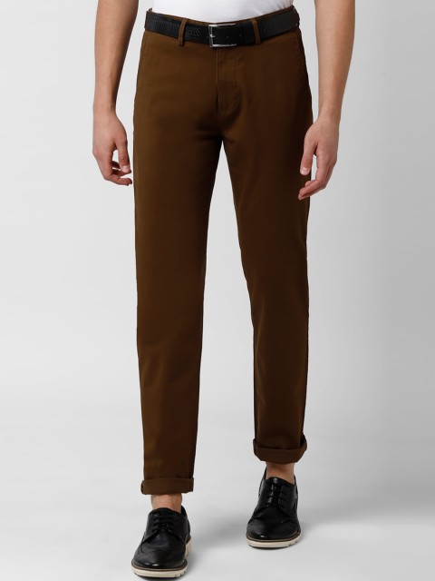 

Peter England Casuals Men Brown Slim Fit Solid Regular Trousers