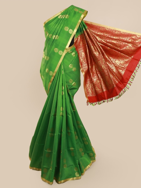 

Pothys Green Striped Art Silk Saree