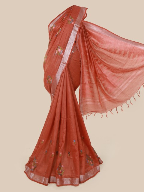 

Pothys Rust Woven Design Jute Cotton Saree