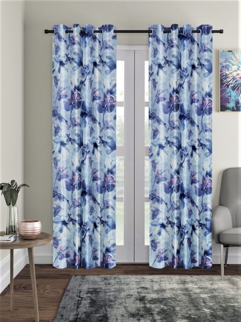 

Home Sizzler Blue & Pink Set of 2 Door Curtains