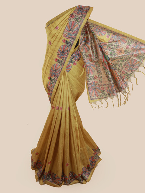 

Pothys Green Woven Design Jute Silk Saree