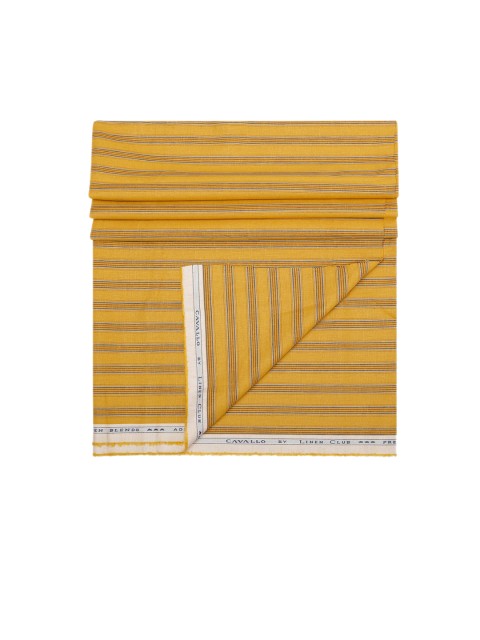 

CAVALLO by Linen Club Men Yellow Striped Clothing Fabric