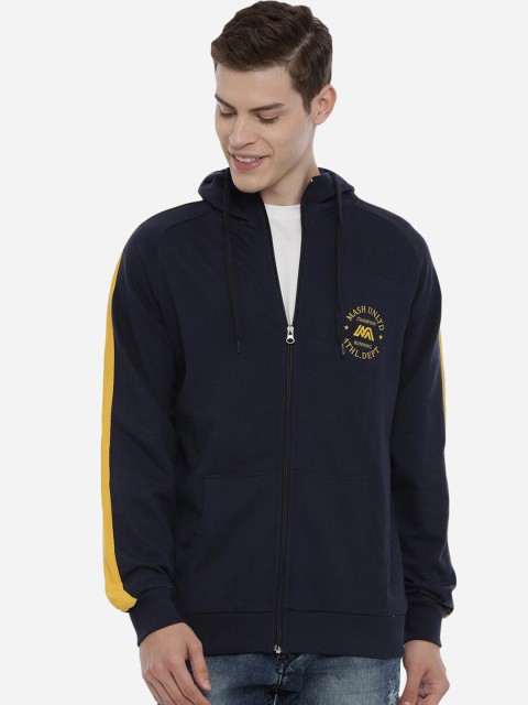 

MASH UNLIMITED Men Navy Blue Solid Sweatshirt