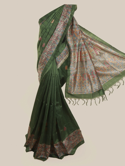 

Pothys Green Woven Design Jute Silk Saree