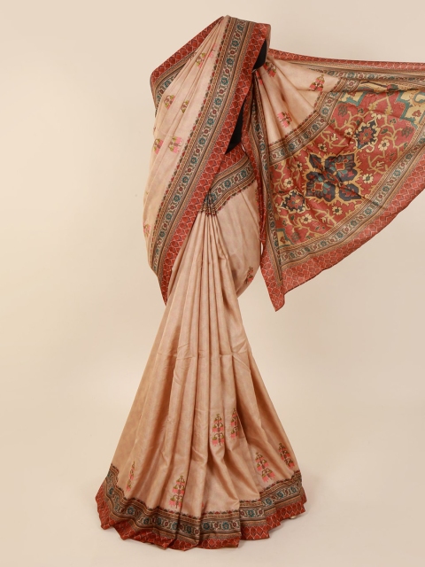 

Pothys Beige Embroidered Jute Cotton Saree