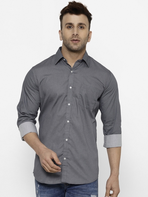 

cape canary Men Black & White Regular Fit Printed Casual Shirt