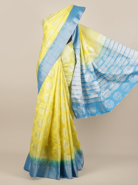 

Pothys Yellow Woven Design Jute Silk Saree