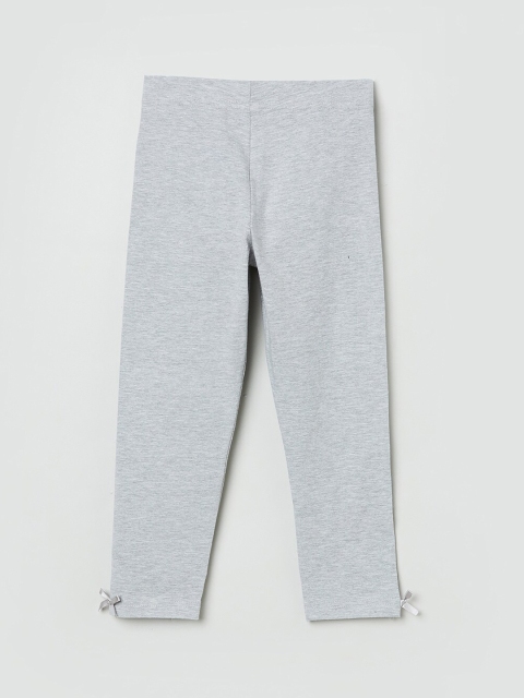 

max Girls Grey Solid Ankle-Length Leggings