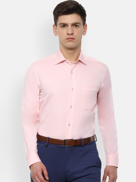 

Louis Philippe Permapress Men Peach-Coloured Regular Fit Solid Casual Shirt