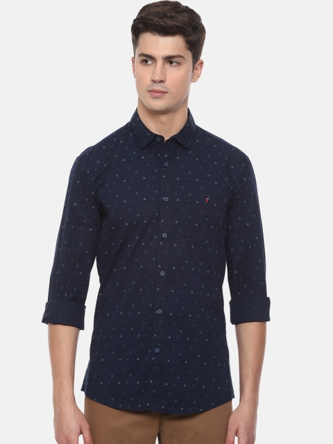 

Louis Philippe Jeans Men Navy Blue Slim Fit Printed Casual Shirt