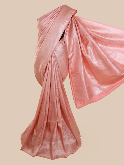 

Pothys Pink Art Silk Checked Banarasi Saree