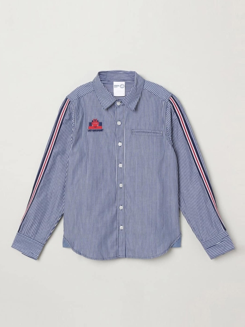 

max Boys Blue Regular Fit Striped Casual Shirt