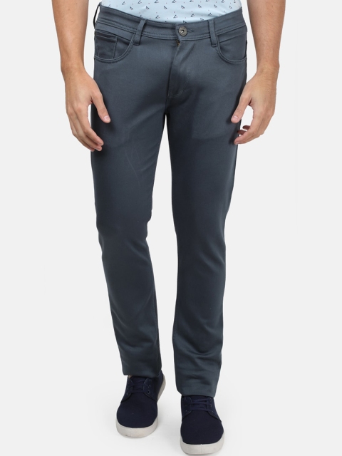 Monte Carlo Men Grey Regular Fit Solid Chinos