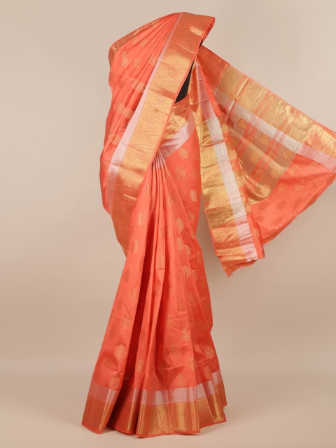 

Pothys Peach-Coloured Woven Design Saree
