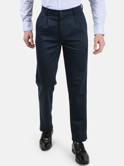 

Monte Carlo Men Navy Blue Regular Fit Solid Formal Trousers