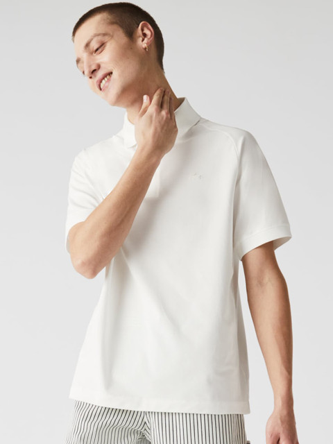 

Lacoste Men White Solid Polo Collar T-shirt