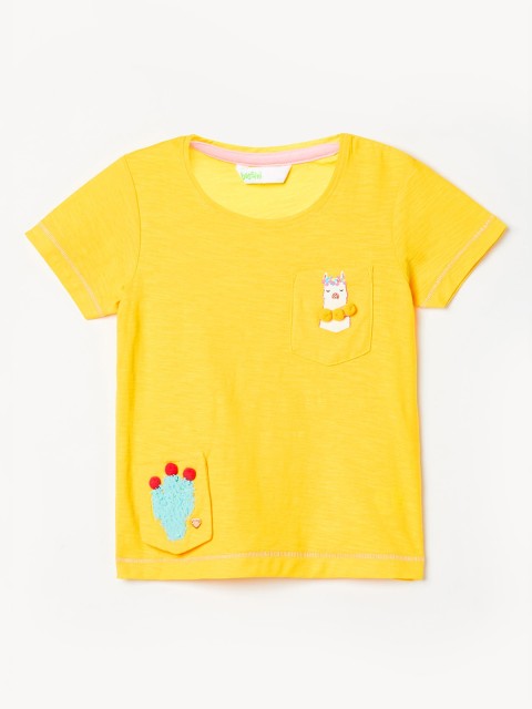 

Bossini Yellow Animal Pure Cotton Regular Top