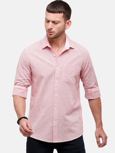 

CAVALLO by Linen Club Men Red Regular Fit Solid Casual Shirt