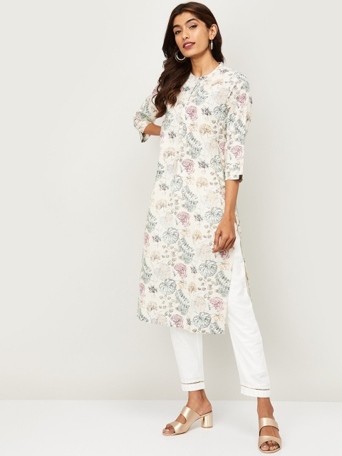 

Melange by Lifestyle Women Off White Printed Kurta