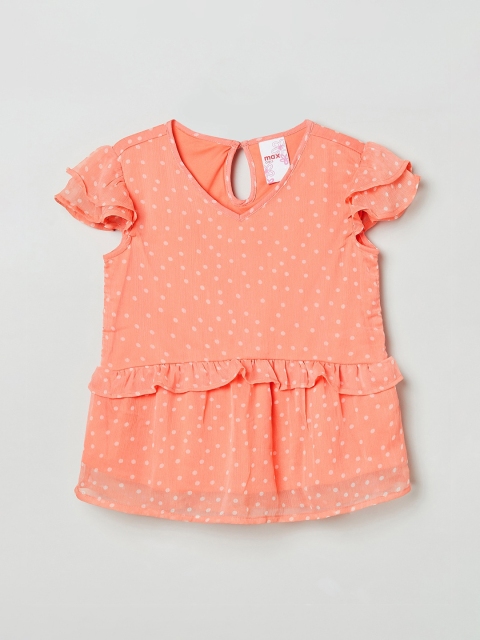 

max Coral Printed Peplum Top