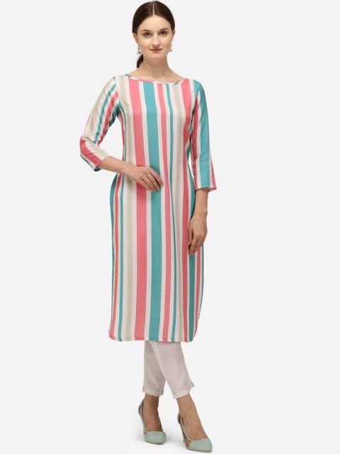 

Yuvraah Women Multicoloured Striped Kurta, Multi