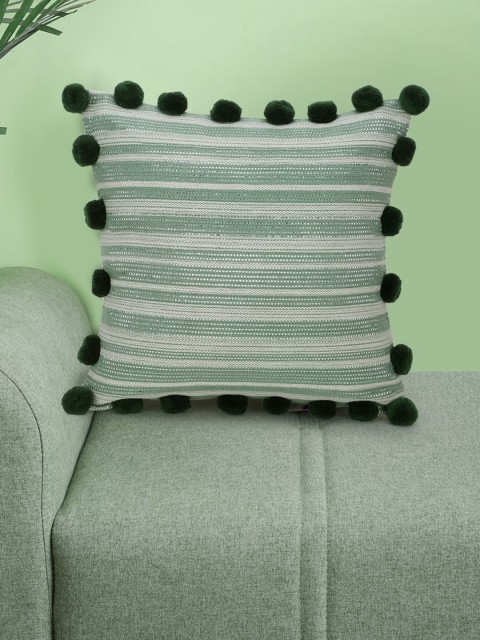 

Mezposh Green & White Striped Cushion Cover
