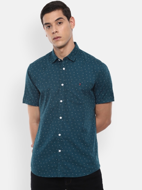 

Louis Philippe Jeans Men Green Slim Fit Printed Casual Shirt