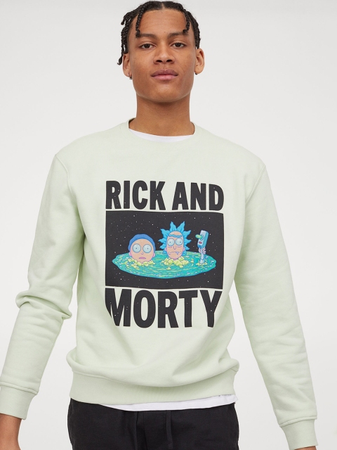 

H&M Men Beige Rick and Morty Printed Sweatshirt