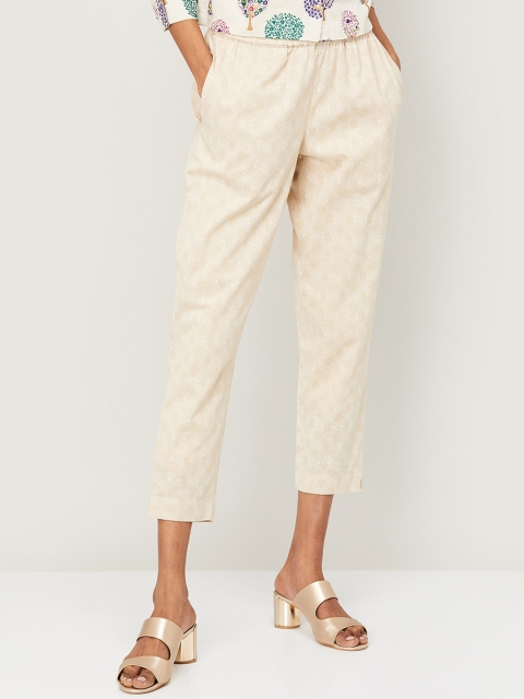 

Melange by Lifestyle Women Beige Regular Fit Solid Regular Trousers